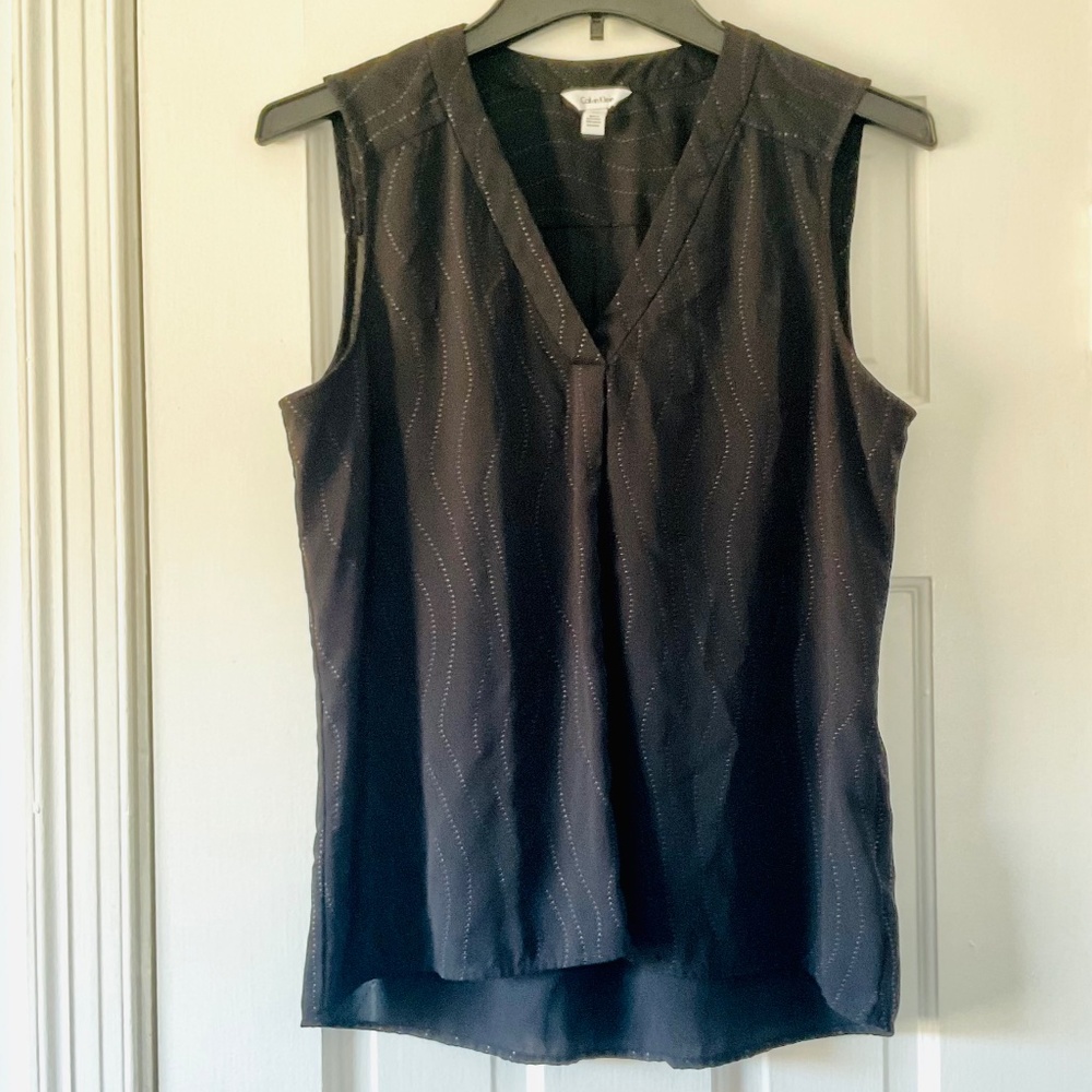 Calvin Klein Sleeveless Blouse Black